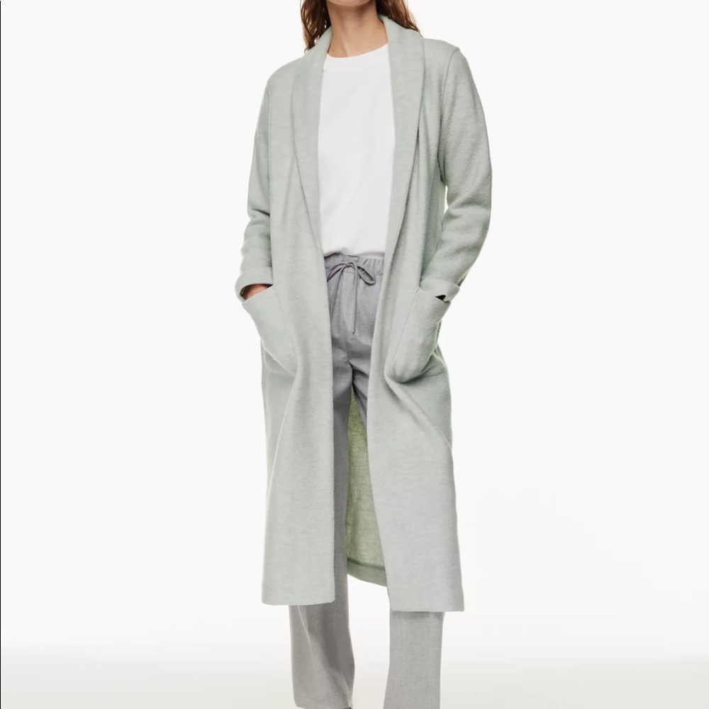 Aritzia lux lounge shawl jacket, heather, gray XS